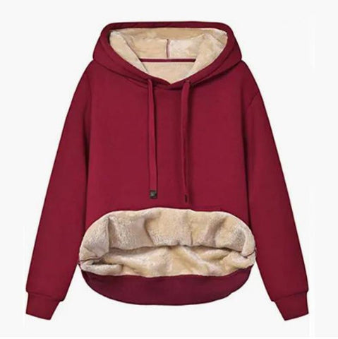 Women's Winter Warm Berber Fleece Pocket Hooded Sweaters