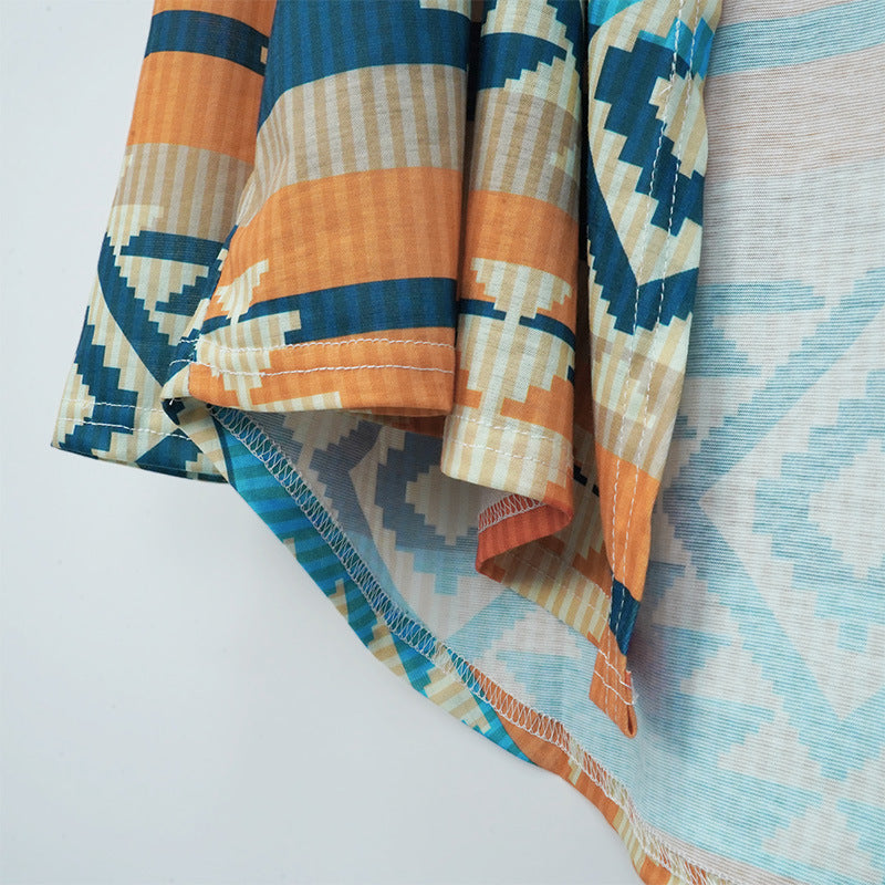 Women's Ethnic Tribal Style Geometric Print Long Knitwear