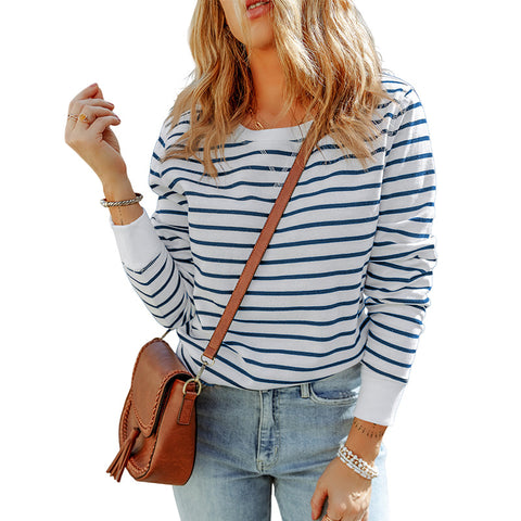 Women's Striped Knitted Long Sleeve Autumn Style Clothing