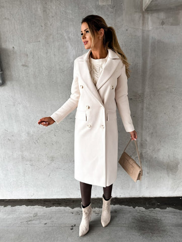 Women's Fashion Minimalist Long Sleeve Double Breasted Coats