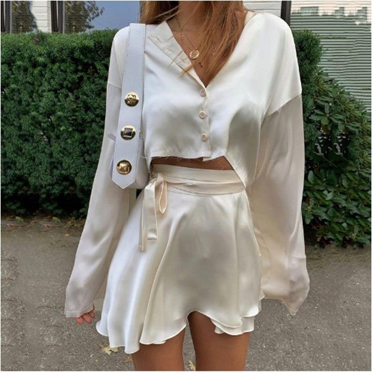 Women's Solid Color Sexy High Waist Long Suits