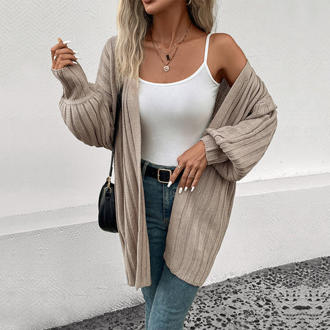 Women's Stylish Long Sleeve Solid Color Sweaters
