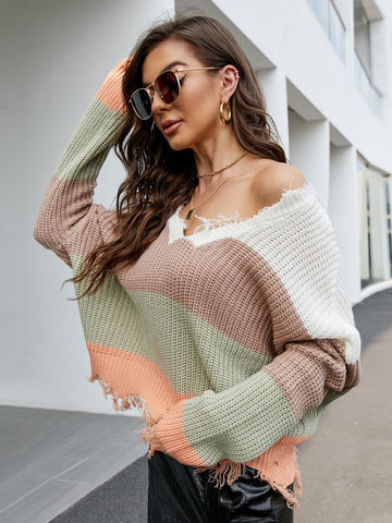 Women's New Unique Pullover Loose Fringed Knitwear