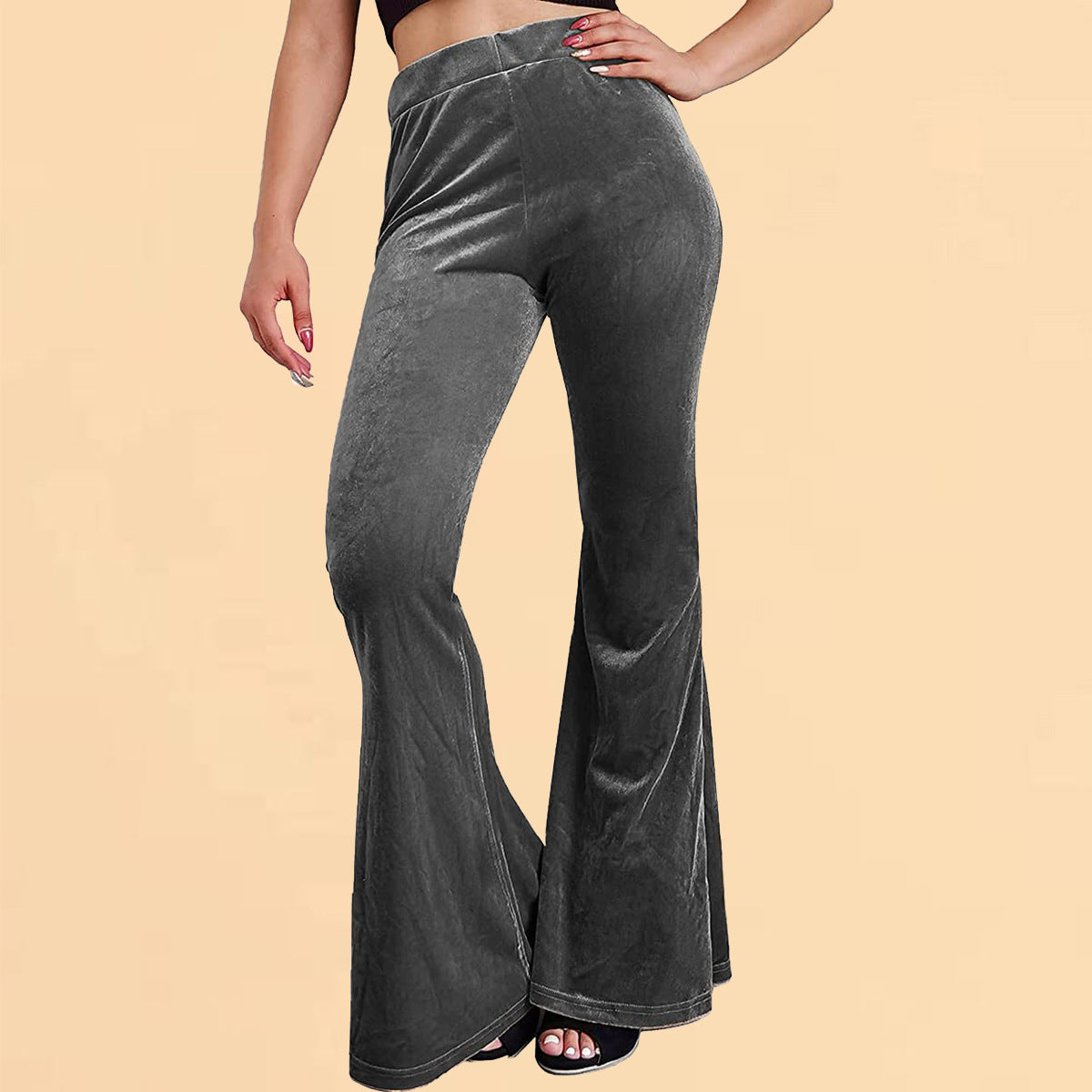 Women's Veet Bell-bottom Elastic High Waist Flared Pants