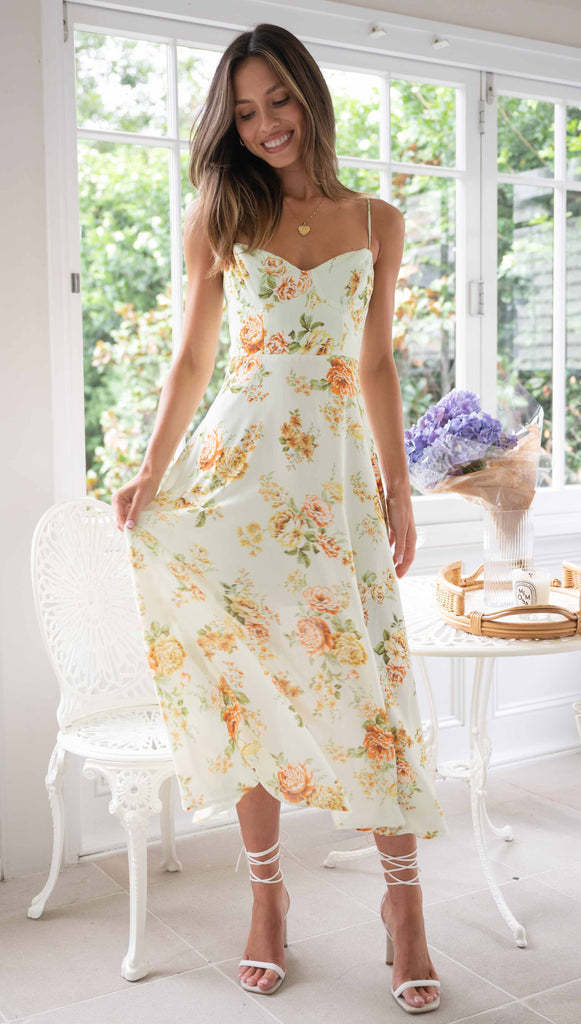 Summer Sexy Suspender Midi Dress Printed Dresses