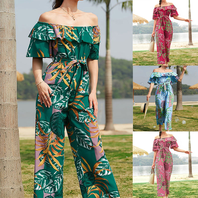 Women's Attractive Charming Fashion Printed Casual Jumpsuits