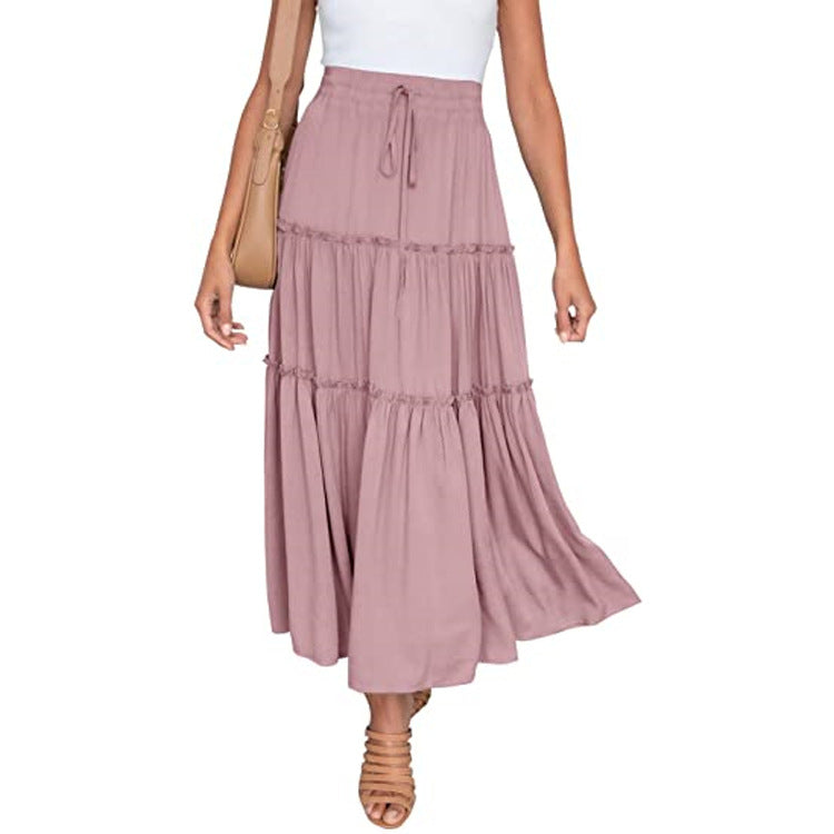 Women's High Waist Midi Bohemian Style Pleated Skirts