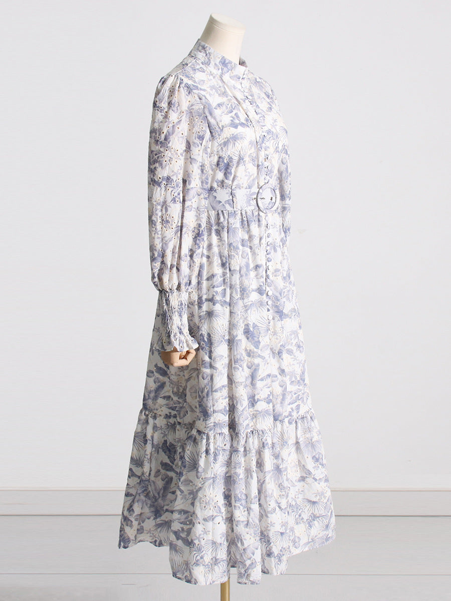 Design Print Pattern Long Dress Slit Dresses