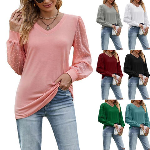 Women's Autumn Long-sleeved T-shirt Solid Color And Simple Knitwear