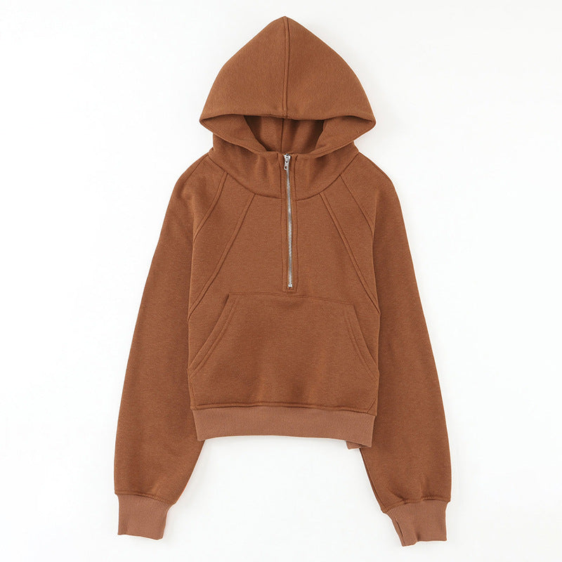 Women's Solid Color Pullover Sweatshirt Autumn Hooded Sweaters