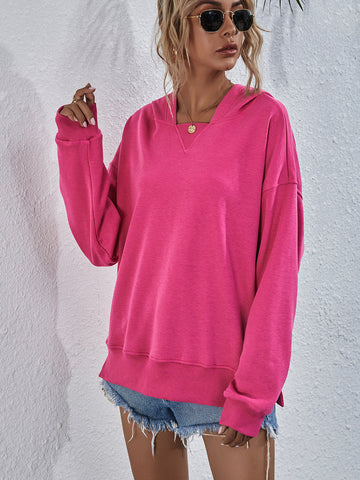 Women's Brushed Hoody Hooded Casual Loose Sweaters