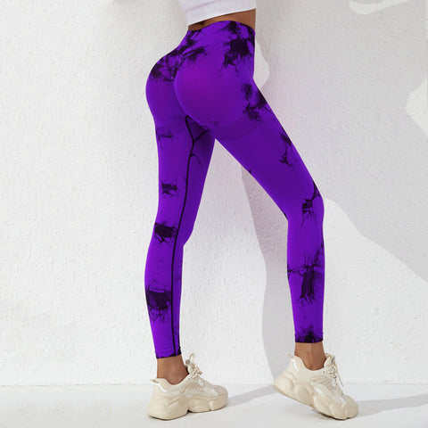 Damen-Jacquard-Leggings mit hoher Taille, pfirsichfarbener, hüfthebender, nahtloser Oberbekleidung