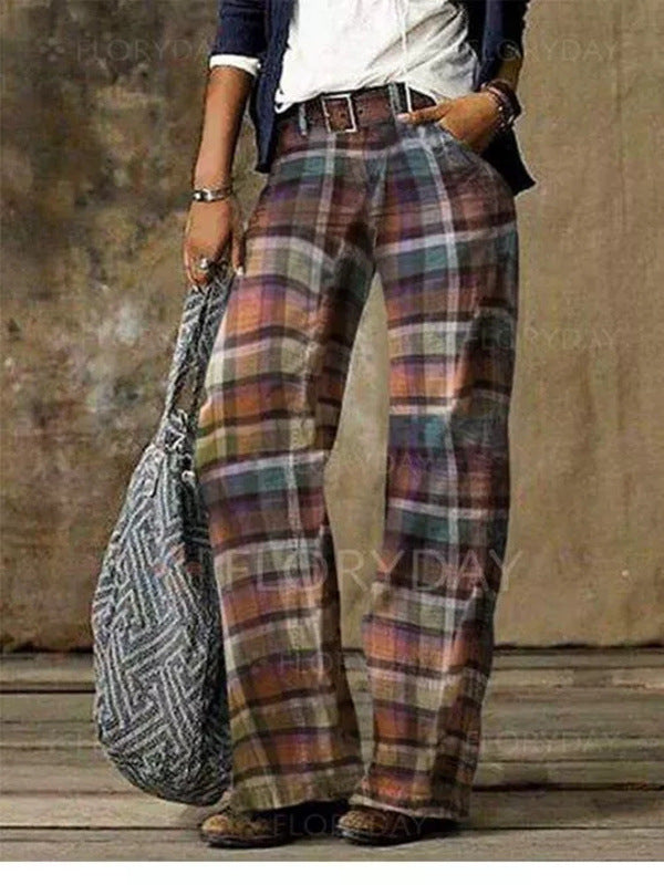 Pantalon de sport décontracté imprimé Vintage pour femmes, automne