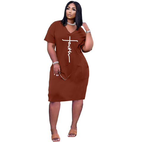 Women's Sexy Loose Letter Printed Casual Dress Dresses