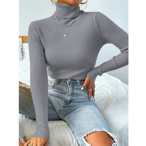 Women's Classy Unique Turtleneck Pullover Knitted Knitwear