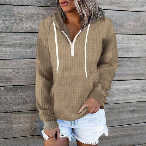 Attractive Casual Glamorous Graceful Waffle Hoodie Sweaters