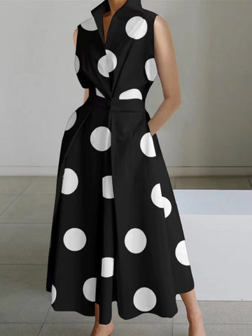 Women's Summer Commuting Fashion Polka Dot Button Dresses