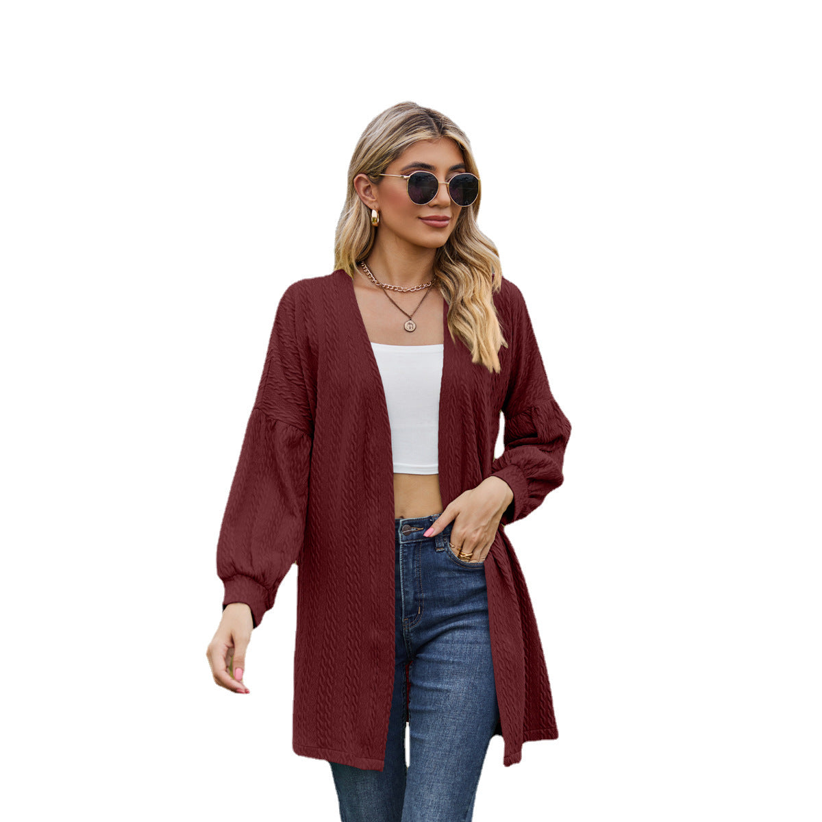 Women's Long Sleeve Solid Color Loose Knitting Cardigans
