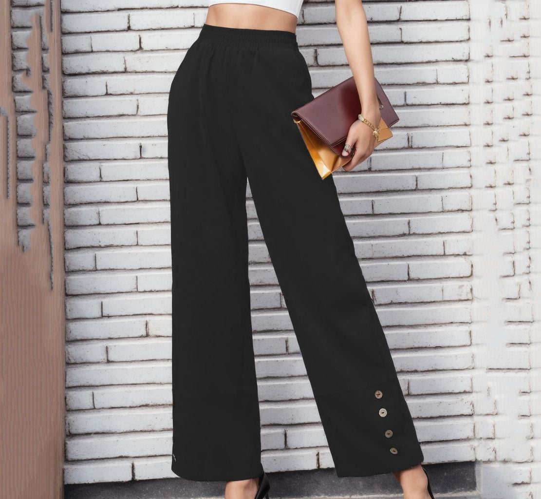 Women's Autumn Solid Color Casual Trousers Loose Pants
