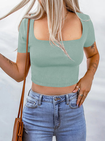 Women's Thread Knitted Slim Fit Bare Midriff Blouses