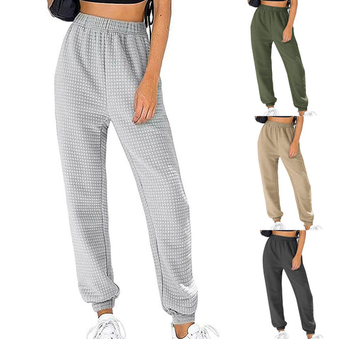 Women's Home Sports Waffle Casual Trousers Pants