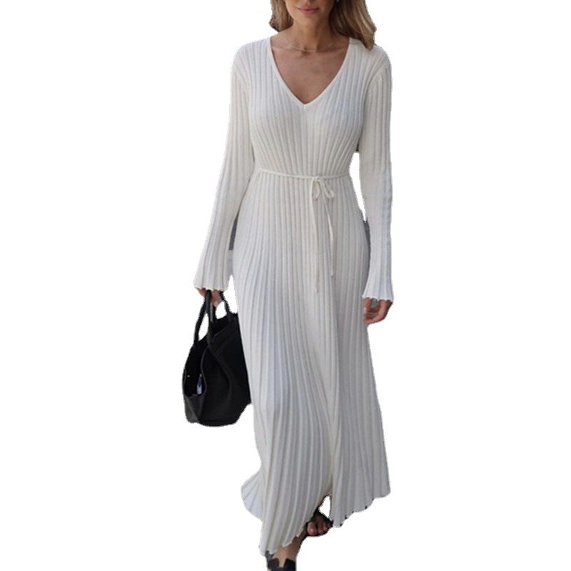 Casual Waist Tight Large Pit Stripe Dresses