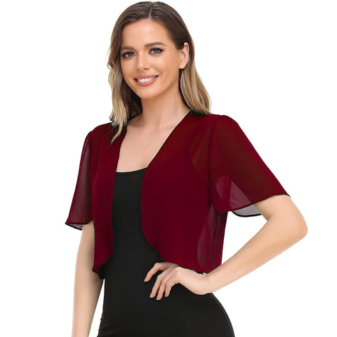 Women's Chiffon Solid Color Sleeve Thin Shawl Blouses