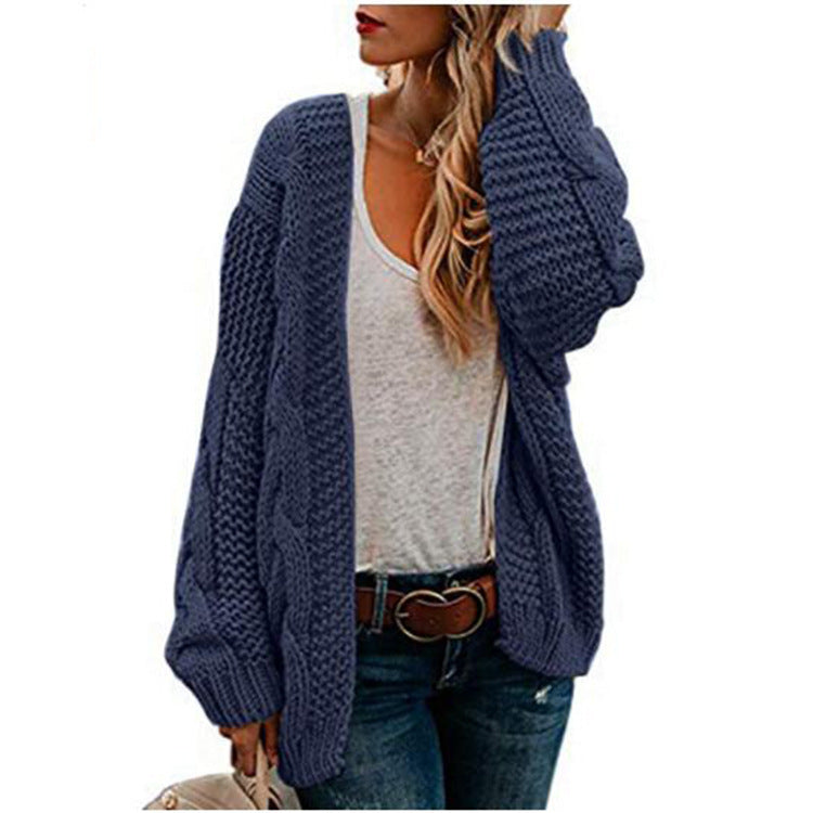 Women's Needle Twist Knitted Mid-length Solid Color Knitwear