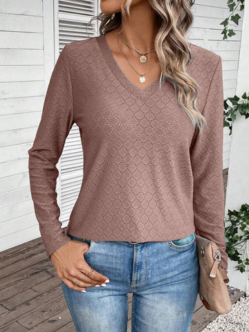 Women's Autumn Casual Solid Color And Long-sleeved Blouses