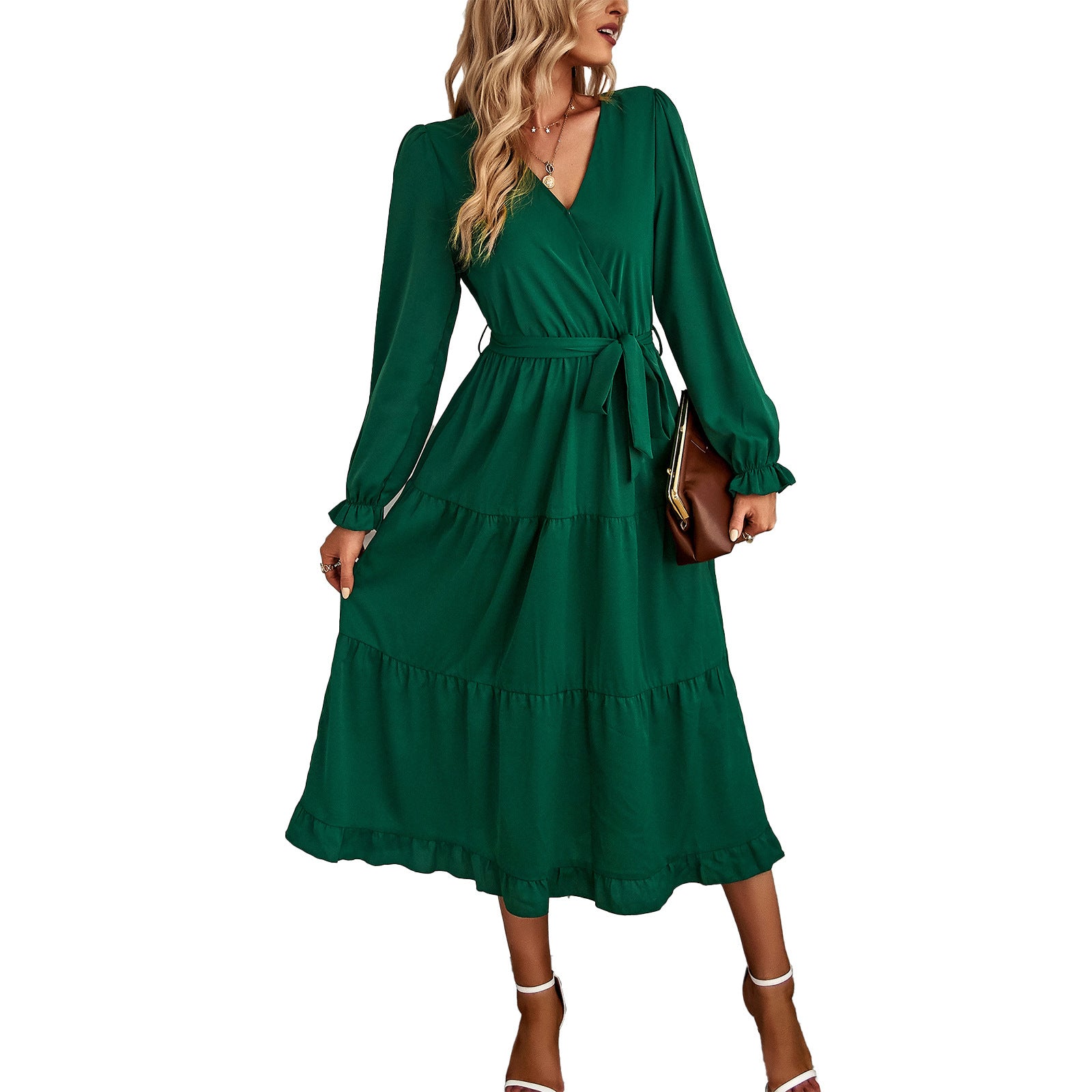 Women's Solid Color Wide Hem Casual Dress Dresses