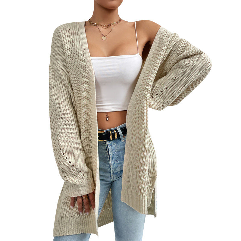 Stylish Attractive Loose Mid-length Solid Color Sweaters