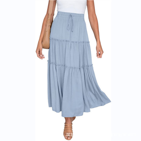 Women's High Waist Midi Bohemian Style Pleated Skirts