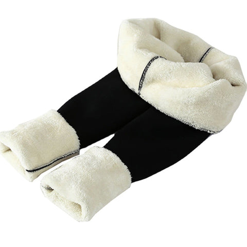 Women's Extra Thick Cotton Cashmere Shiny Winter One-piece Fleece Leggings