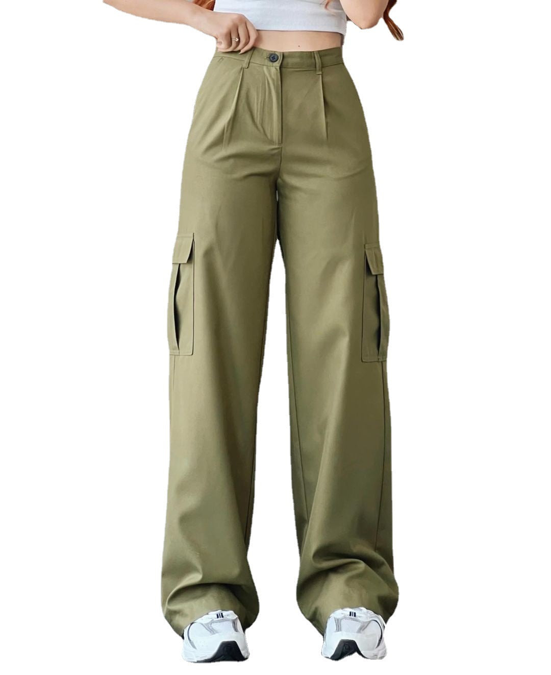 Casual Three-dimensional Pocket Trousers Tight Waist Pants