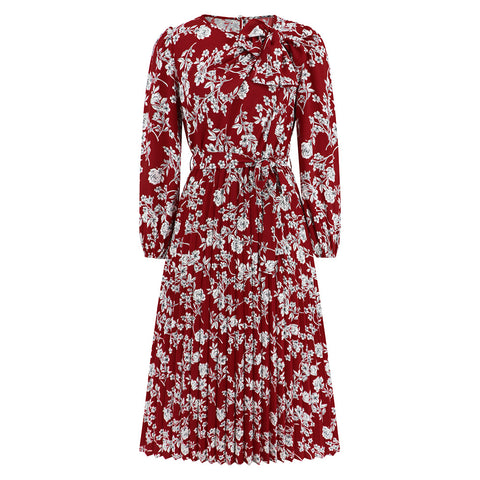 Women's Casual Floral Print Long Sleeve Dress Dresses