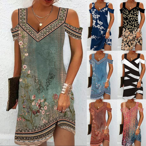 Women's Trendy Summer Sexy Sleeves Printing Jumpsuits