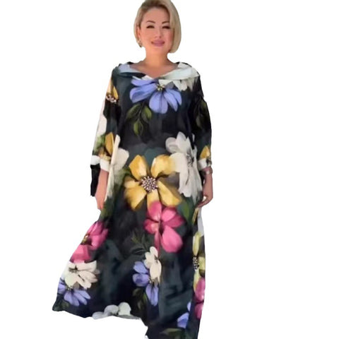 Women's Chiffon Dress Floral Overknee Temperamental Popular Dresses