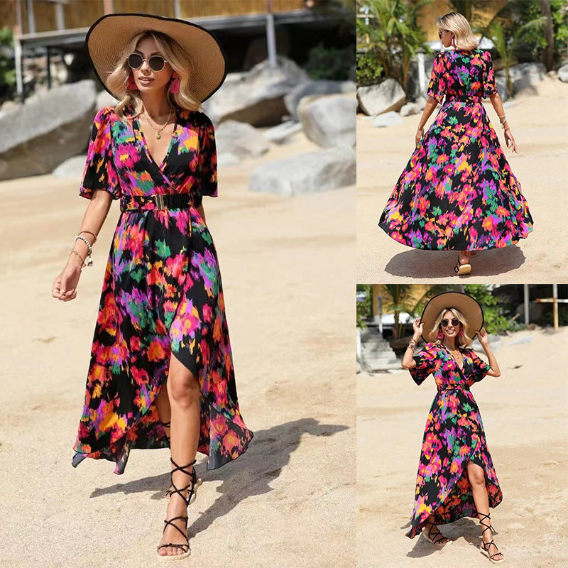 Summer Sleeve Pullover Irregular Beach Dress Dresses