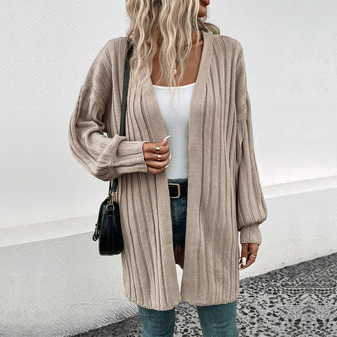 Women's Stylish Long Sleeve Solid Color Sweaters
