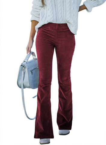 Women's Solid Color High Waist Micro Flared Pants