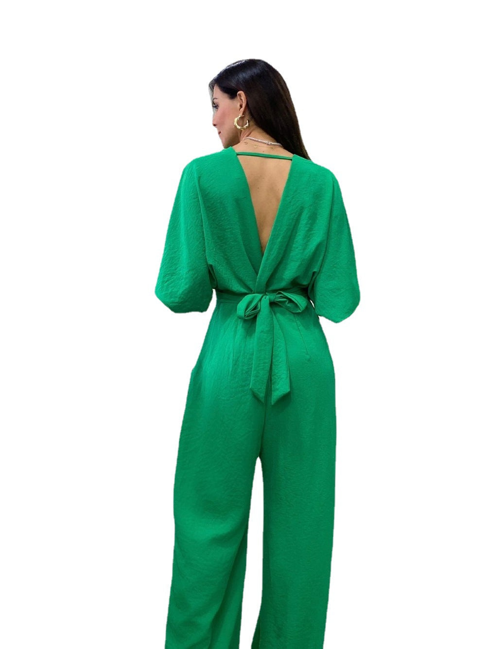 Women's Summer Batwing Sleeve Backless Trousers Elegant Suits