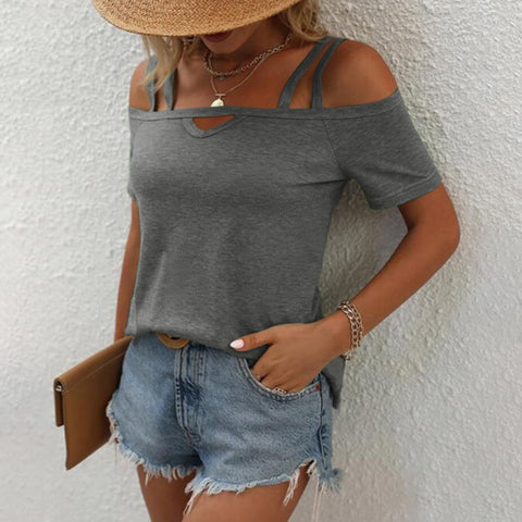 Women's Slouchy Solid Color Sleeve T-shirt Blouses