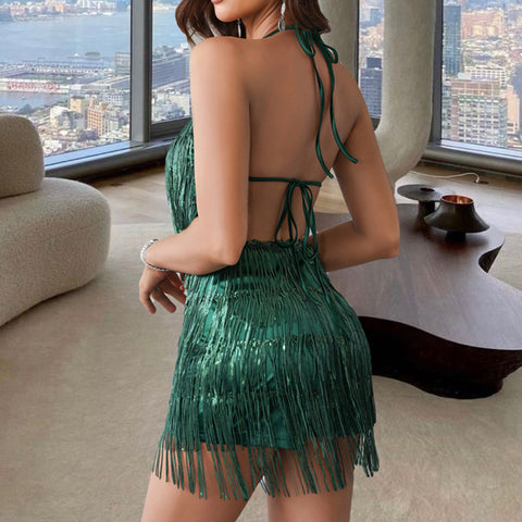 Style Suspender Fashion Hot Backless Sequined Jumpsuits
