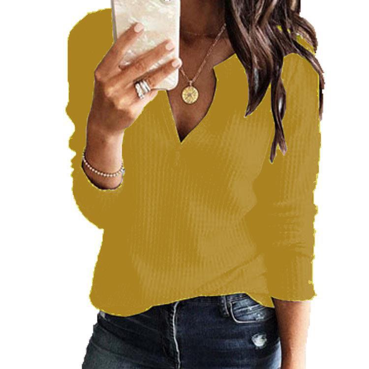 Women's Waffle Long Sleeve T-shirt Source Knitwear
