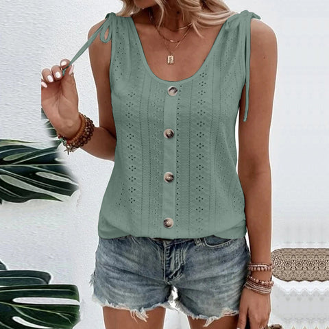 Women's Charming Sexy Solid Color U-neck Blouses