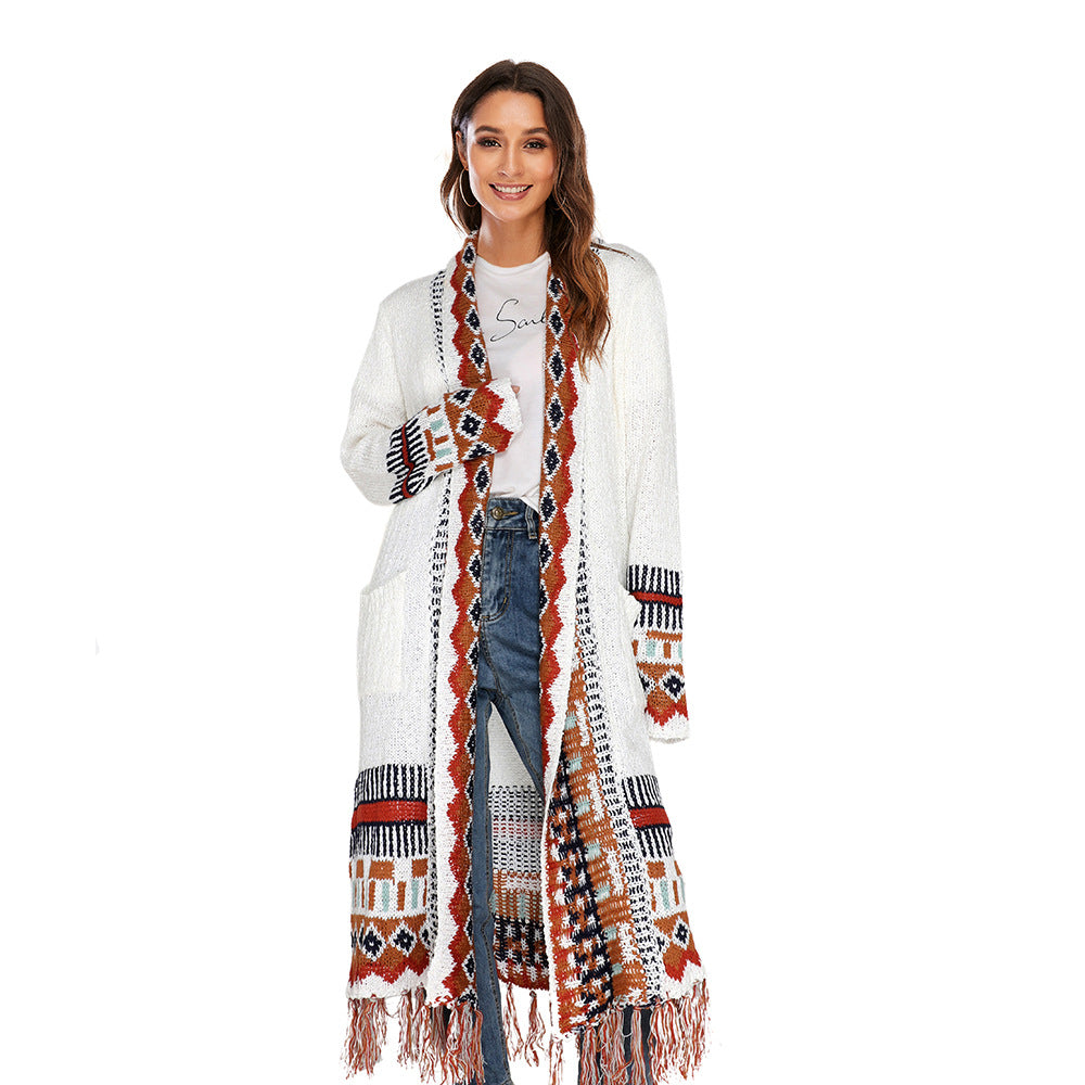 Women's Ethnic Style Vintage Tassel Bohemian Knitted Knitwear