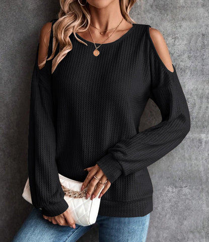 Women's Button Loose Long-sleeved T-shirt For Tops