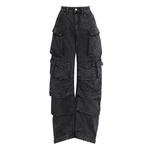 Street Hipster Fashion Smoky Gray Stitching Pants