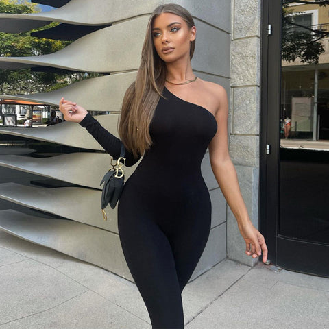 Women's Sleeve Solid Color Sexy Tight Hip Suits