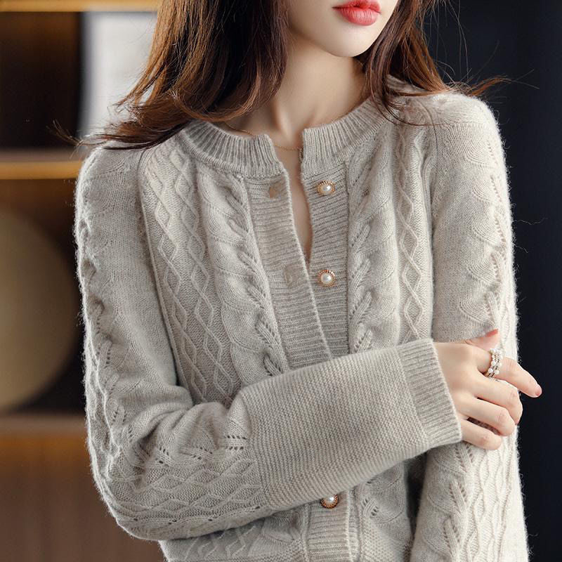 Solid Color Hollow Jacquard Casual Simple Knitwear